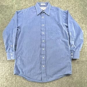 Vtg Burberrys of London Button Up Shirt Mens 15.5-32 Blue Long Sleeve USA Made